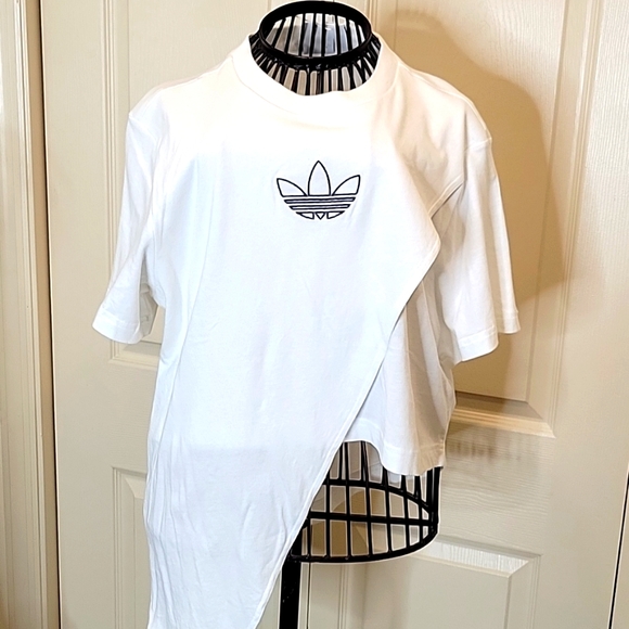 adidas Tops - Adidas Asymmetrical White T-Shirt Size Small NWOT